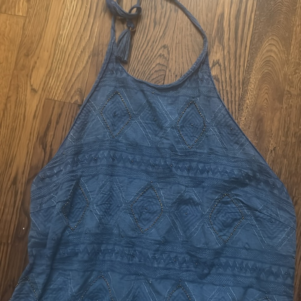 Zara Navy Backless Halter Dress - Picture 2 of 5